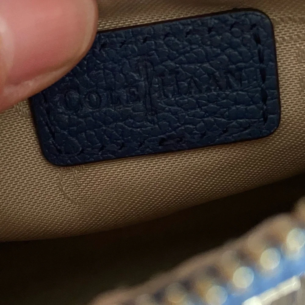 Cole Haan Navy Pebbled Leather Wristlet
